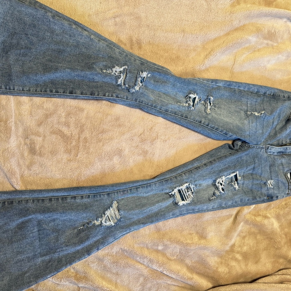 Distressed Blue Jeans
